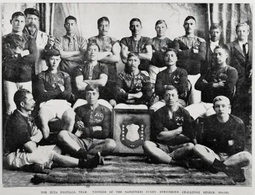 Image: Huia football team, winners of the Rangitikei rugby sub-union challenge shield 1900-1901