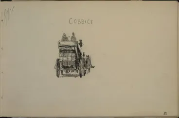 Image: Rear view Cobb and Co stagecoach. An 1891 sketchbook