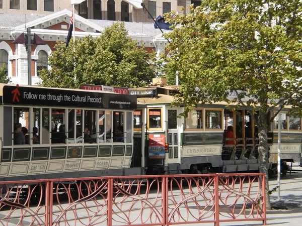 Tram at Cathedral Square tram stop