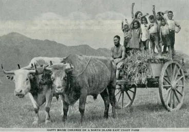 Image: Happy Māori children on a North Island East Coast farm