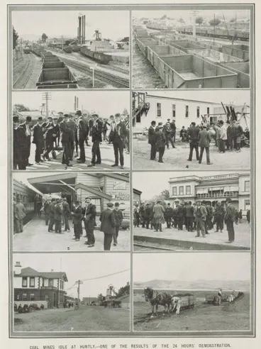 Image: Coal mines idle at Huntly - one of the results of the 24 hours' demonstration