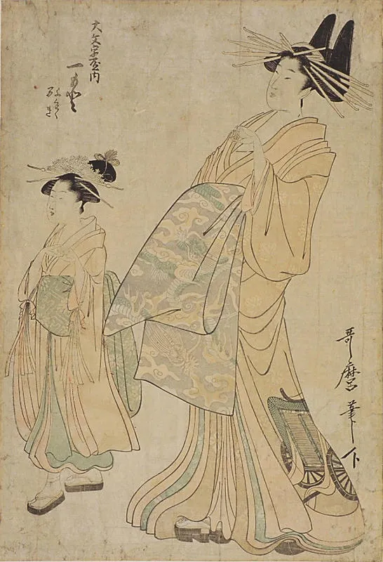 Oiran and Kamuro (a courtesan and her maid)