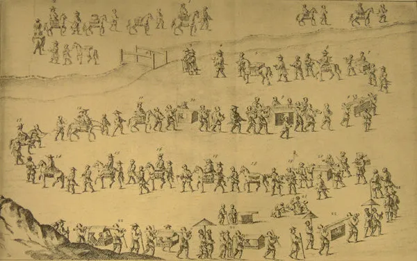 The retinue of the Dutch Ambassadors in their journey to Court.