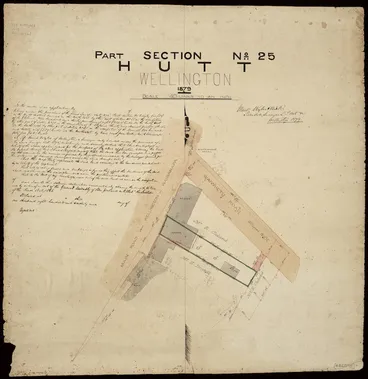 Image: Wyles & Buck :Part section no. 25, Hutt, Wellington, 1879 [ms map]. Mssrs Wyles & Buck, licensed surveyors.