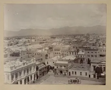 Image: Christchurch city scene - buildings, tram