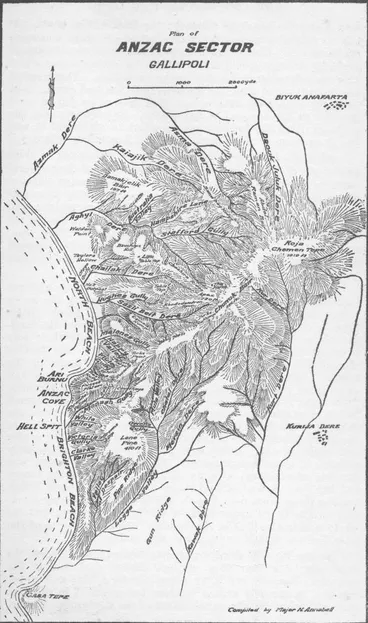 Image: Plan of ANZAC Sector, Gallipoli