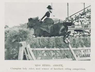 Image: Miss Ethel Abbott, champion lady rider, and winner of bareback riding competition