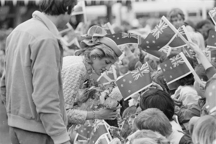 Princess Diana at walkabout, Wainuiomata, New Zealand - Photograph taken by Gail Selkirk