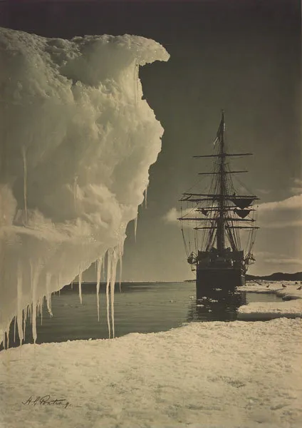 The Terra Nova at the ice-foot, Cape Evans.