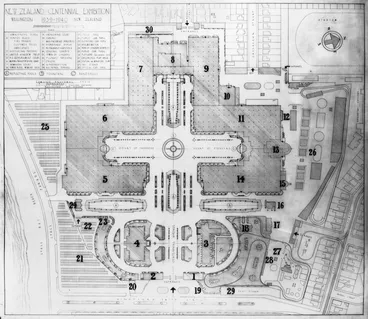 Image: Plan of the Wellington Centennial Exhibition buildings