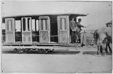 Image: Horse-drawn tram bound for Courtenay Place, Wellington