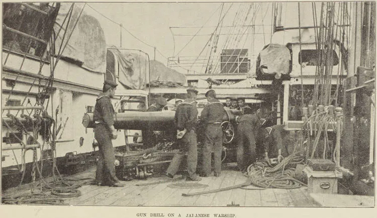 Gun drill on a Japanese warship