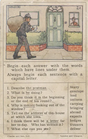 Image: Teaching card, the Postman