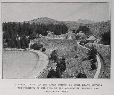 Image: A General View Of The Leper Station On Quail Island, Showing The Proximity Of The Huts To The Quarantine Hospital And Caretaker's House