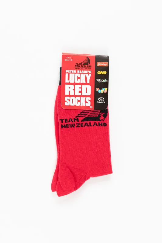 Socks: Team New Zealand, Peter Blake's Lucky Red Socks