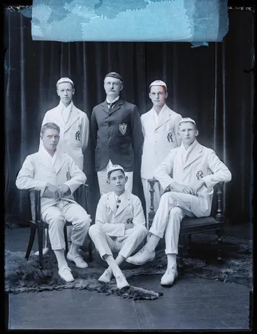 Image: Glass Plate Negative: Christ's College Rowing Crew, 1917