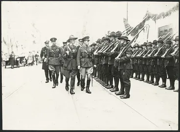 Image: Prince of Wales reviewing guard of honour, Wellington