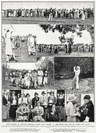 Image: Keen interest in Auckland Provincial Ladies' golf tourney at Middlemore: title won by Poverty Bay player