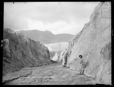 Image: Water course worn in mud near Te Ariki, after eruption June 10 1886