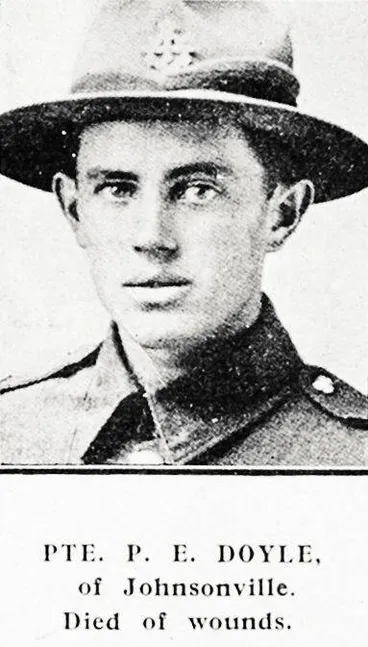 Image: Pte. P. E. Doyle, of Johnsonville. Died of wounds