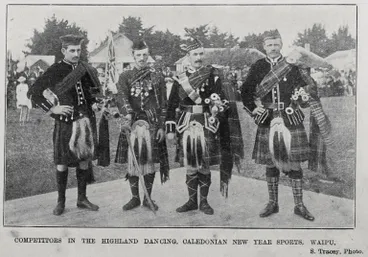 Image: Competitors in the Highland dancing at the Caledonian New Year sports day at Waipu