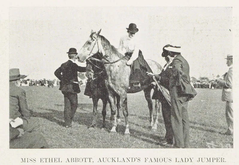 Miss Ethel Abbott, Auckland's famous lady jumper