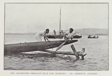 Image: The abandoned obstacle race for wahines - an abortive attempt