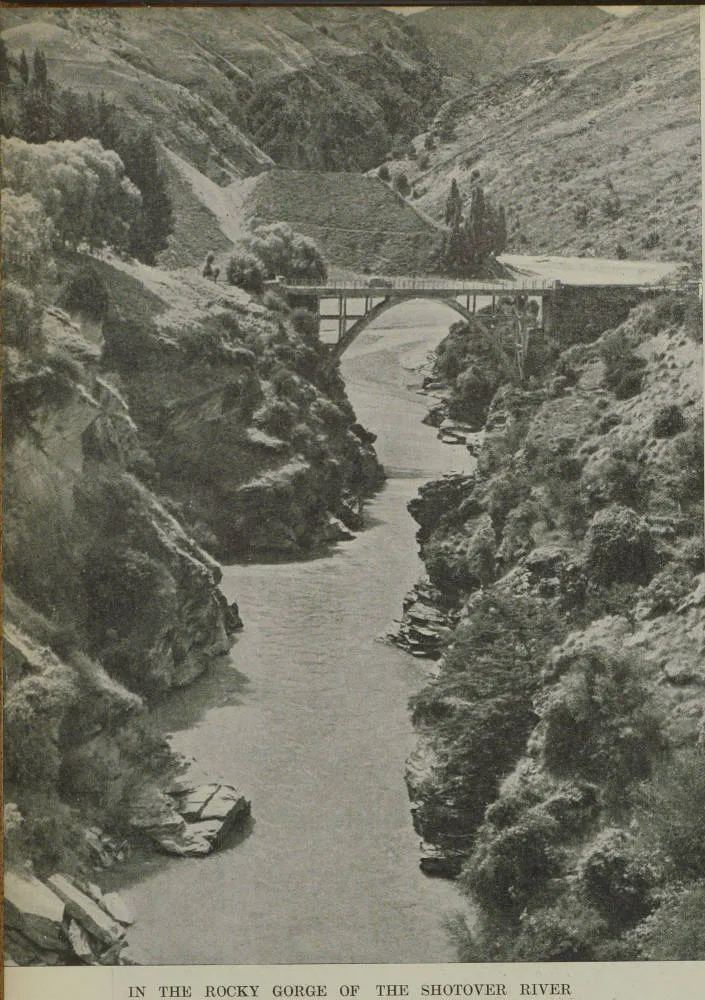 In the rocky gorge of the Shotover River