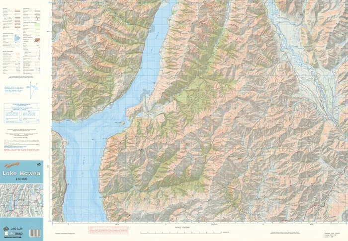 Topomap Lake Hawea 1:50 000.
