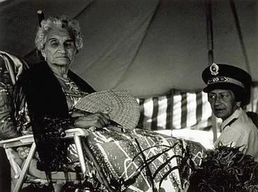 Image: Dame Whina Cooper at Waitangi, 1981
