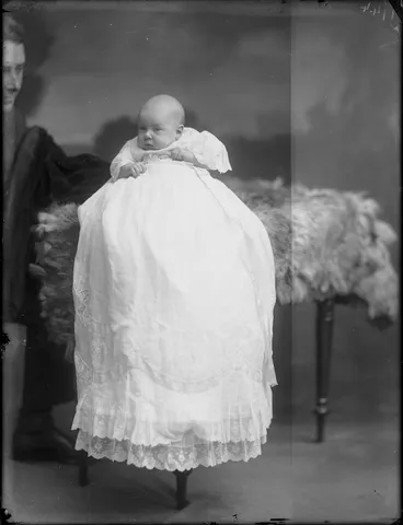 Image: Churton family baby in a christening gown