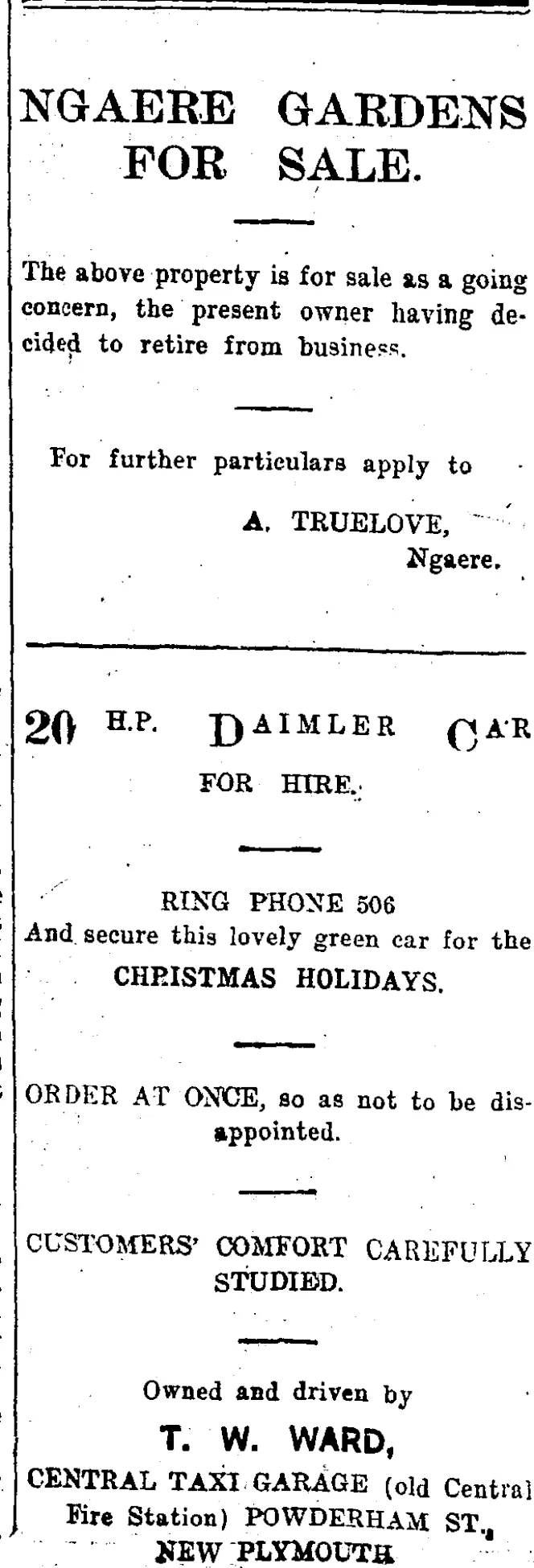 Page 8 Advertisements Column 3 (Taranaki Daily News 31-12-1915)