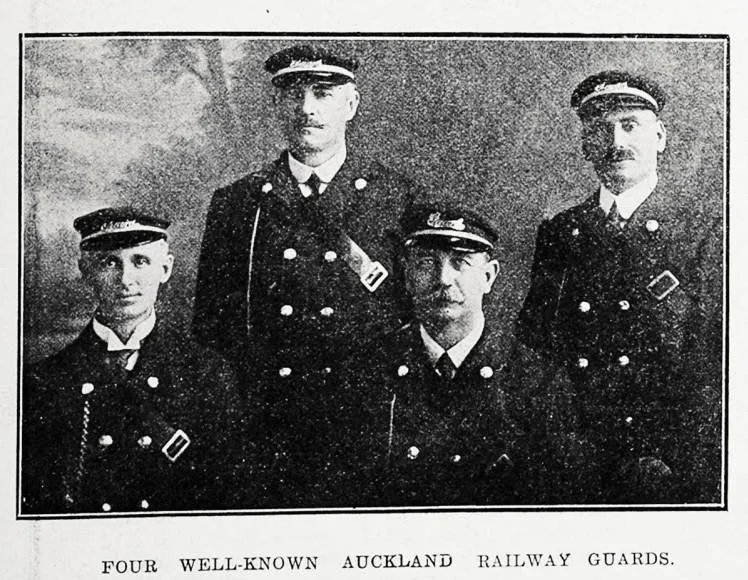 Four well-known Auckland railway guards