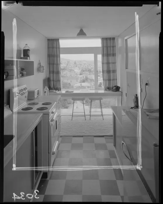 Aston Towers interior, kitchen and dining room area