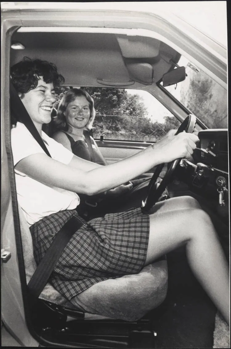 Taking the wheel, Papakura, 1978