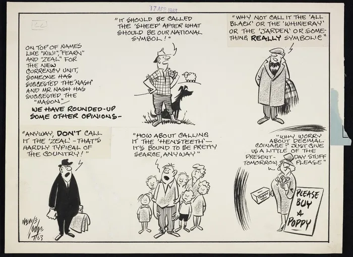Lodge, Nevile Sidney, 1918-1989:[Recommended names for units of the new decimal currency] 17 April 1963.