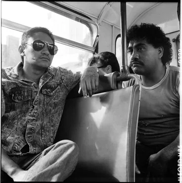 Image: Commuters on a bus, 1989