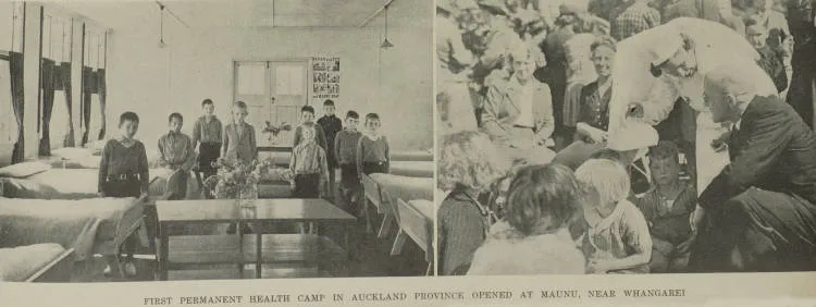 First permanent health camp in Auckland Province opened at Maunu, near Whangarei