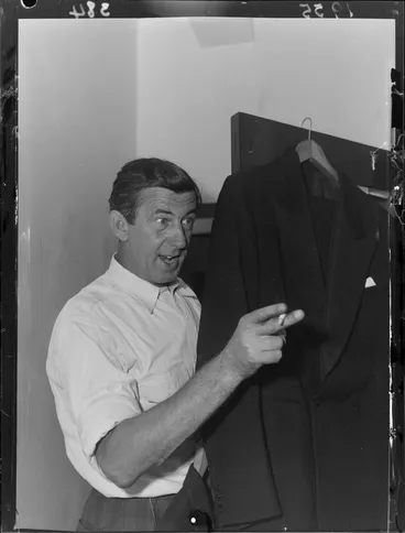 Image: Australian actor Chips Rafferty with a cigarette in his hand, Wellington, New Zealand