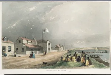 Image: [Brees, Samuel Charles] 1810-1865 :Barrett's Hotel, Wellington [Between 1842 and 1845] Drawn by S C Brees ; engraved by Henry Melville [London, 1847]