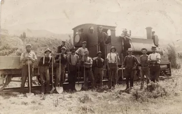 Image: Workmen alongside engine