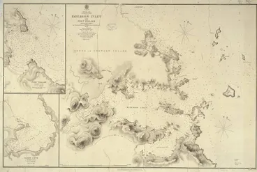Paterson Inlet and Port William, surveyed by Captn. J. L. Stokes, R.N. assisted by Messrs. F. J. Evans, Master, R. Bradshaw, Mate, R. Burnett, P. W. Oke & D. Pender Mastrs. Assists. 1849 Image: Paterson Inlet and Port William, surveyed by Captn. J. L. Stokes, R.N. assisted by Messrs. F. J. Evans, Master, R. Bradshaw, Mate, R. Burnett, P. W. Oke & D. Pender Mastrs. Assists. 1849