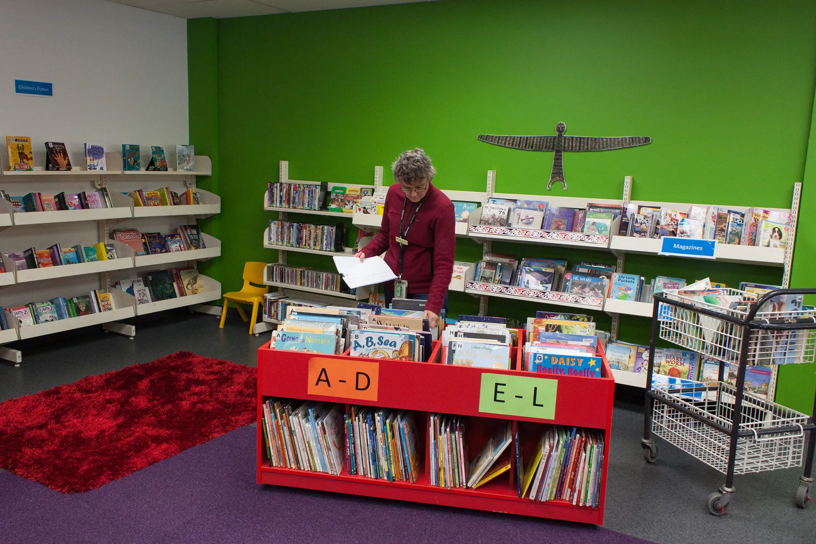 Children's section in the temporary New Brighton Library