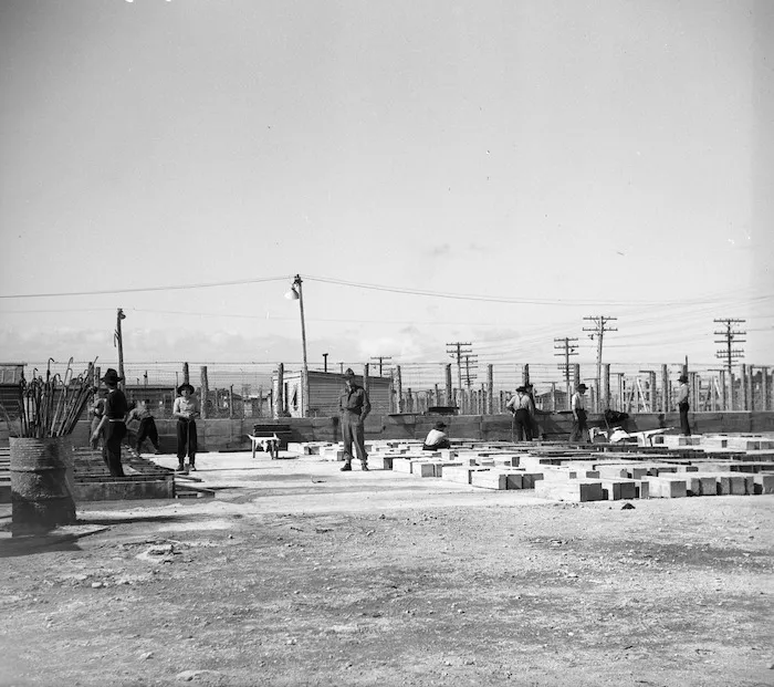 Cement being made at the Japanese war camp near Featherston