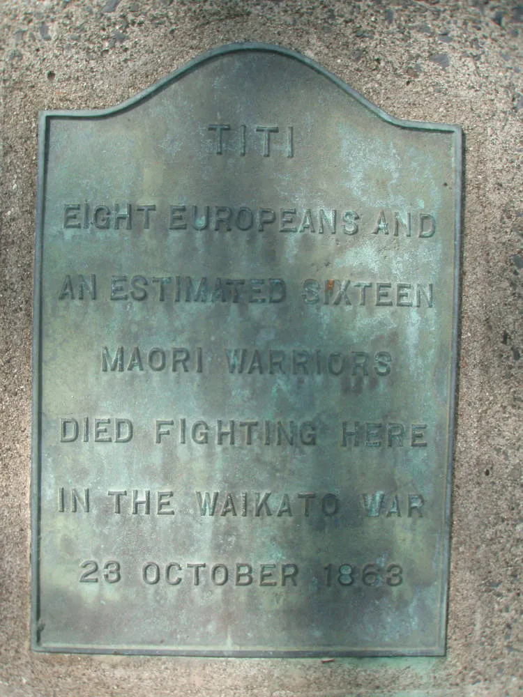 Tītī Hill New Zealand Wars memorial, Mauku, 2013