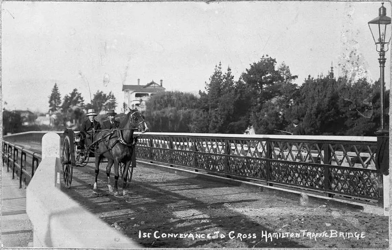 "1st Conveyance to cross Hamilton Traffic Bridge."