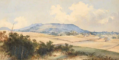 Village of Epsom, near Auckland - watercolour - 138 x 262 mm - Auckland Art Gallery Toi o Tāmaki, purchased 1993