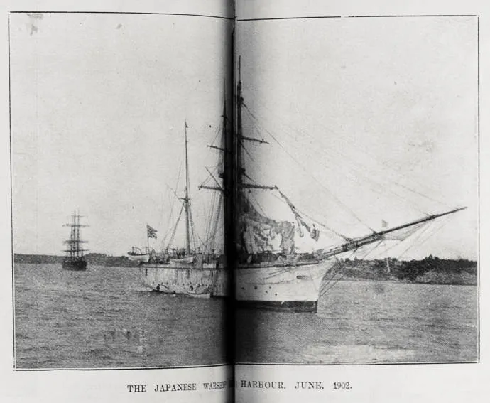 The Japanese warship 'Hiyei' in Auckland harbour, June 1902