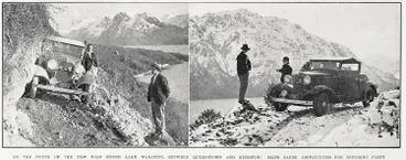 Image: On The Route of the Road Round Lake Wakatipu, Between Queenstown And Kingston: Slips Cause Difficulties For Motoring Party