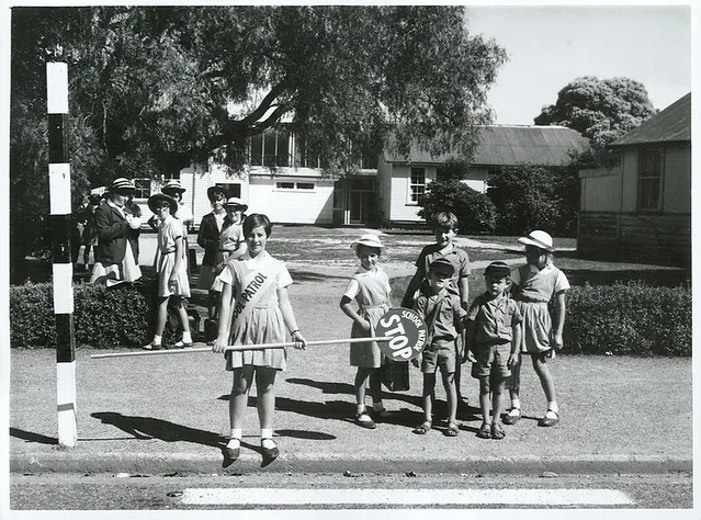 Hamilton, School Patrol outside St Mary's School